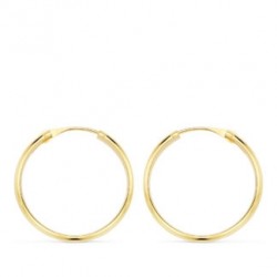 PENDIENTES ORO AMARILLO 18 KILATES ARO TUBO REDONDO 1X15 MILÍMETROS