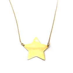 GARGANTILLA ORO AMARILLO CON COLGANTE FORMA DE ESTRELLA BRILLO SIN PIEDRAS 40 CENTIMETROS