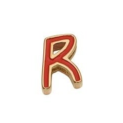 MOTIVO PULSERA VICEROY SWEET NIÑA LETRA R DE ACERO IP DORADO ESMALTE ROJO 10 MILÍMETROS