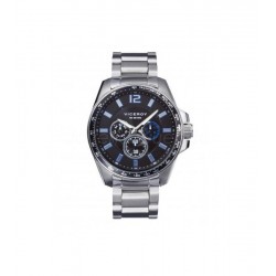 Reloj Viceroy hombre caja acero esfera redonda negra correa acero