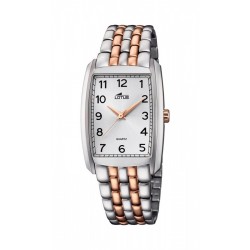 RELOJ LOTUS HOMBRE CADENA ACERO BICOLOR ROSE CAJA RECTANGULAR ACERO DIÁMETRO 40 x 33 MM ESFERA PLATEADA
