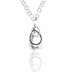 COLLAR PLATA DE LEY 925 54 CENTÍMETROS DE LARGO CON TRES GOTAS DE AGUA