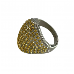 ANILLO LESTOR ACERO CON PUNTOS DORADOS 4 MILÍMETROS DE ANCHO (1)