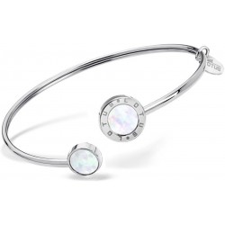 PULSERA LOTUS ACERO INOXIDABLE PLATEADO CON PIEDRAS BLANCAS (1)