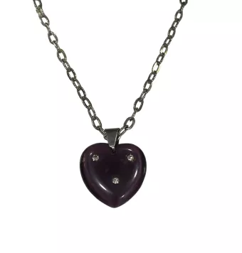 COLLAR LESTOR ACERO INOXIDABLE CORAZON ABATISTA 22X22 MILÍMETROS 45 CENTÍMETROS DE LARGO CADENA