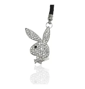 COLGANTE PLAYBOY RODIO CON CIRCONITAS 38X25 MILÍMETROS