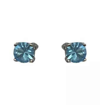 PENDIENTES PLATA DE LEY 925 CIRCONITA AZUL CLARO 5 MILÍMETROS
