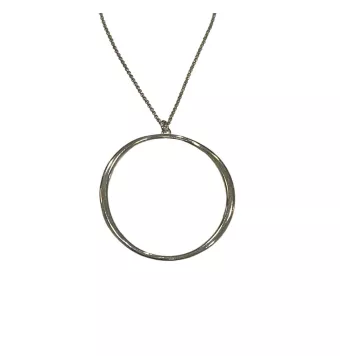 COLLAR PLATA DE LEY 925 CIRCULO 40X38 MILÍMETROS 90 CENTÍMETROS DE CADENA