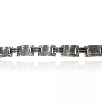 PULSERA ACERO CON LIGEROS ROCES EN ESLABONES 21.5 CENTÍMETROS