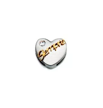 MOTIVO PULSERA VICEROY CHIC ACERO FORMA DE CORAZÓN CON UNA CIRCONITA Y FRASE SIEMPRE DORADA