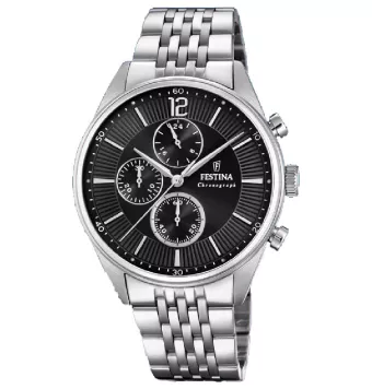 RELOJ CRONÓGRAFO FESTINA HOMBRE F20285/4 CADENA ACERO CAJA ACERO 42 MILÍMETROS ESFERA COLOR NEGRO