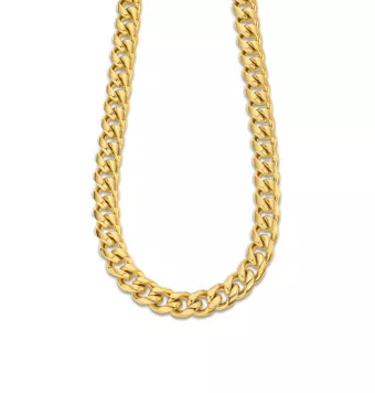 COLLAR LOTUS STYLE HOMBRE ACERO CHAPADO DORADO CADENA BARBADA LARGO 55 CENTÍMETROS