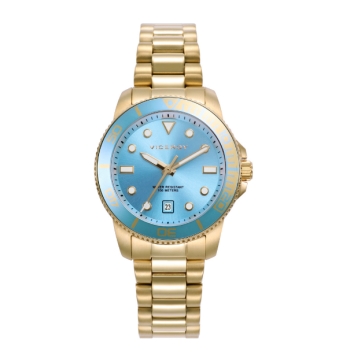 RELOJ VICEROY HEAT MUJER 42444-97 CADENA ACERO IP DORADO CAJA ACERO IP DORADO 33 MILÍMETROS ESFERA COLOR AZUL CON CALENDARIO
