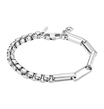 PULSERA LOTUS STYLE MEN IN BLACK LS2302-2/1 HOMBRE ACERO ESLABONES DESIGUALES LARGO AJUSTABLE 22.4 CENTÍMETROS