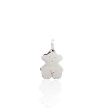 COLGANTE OSO ORO BLANCO 18 KILATES 15X18 MILÍMETROS