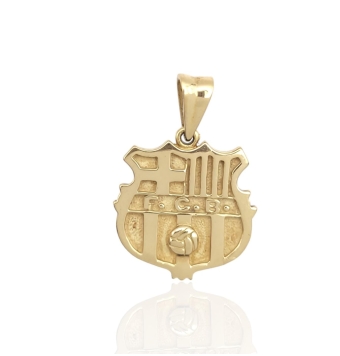 COLGANTE ESCUDO BARCELONA ORO AMARILLO 18 KILATES 21X20 MILÍMETROS MATE/BRILLO