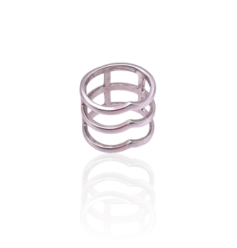 ANILLO MUJER PLATA DE LEY 925 TRIPLE 14 MILÍMETROS