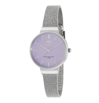 RELOJ MAREA MUJER CADENA MALLA ACERO CAJA METAL NICKEL FREE ESFERA VIOLETA 30 MM