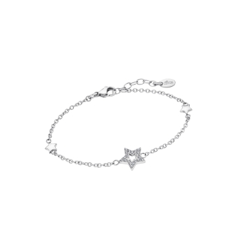 PULSERA ESTRELLA LOTUS STYLE MUJER LS2028-2/1 ACERO ESTRELLA CIRCONITAS BLANCAS Y DOS ESTRELLAS LISAS LARGO AJUSTABLE 17-20 CENT