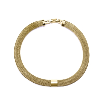 COLLAR VICEROY AIR MUJER ACERO IP DORADO DISEÑO MESH TUBULAR MALLA METÁLICA LARGO 42 CENTÍMETROS