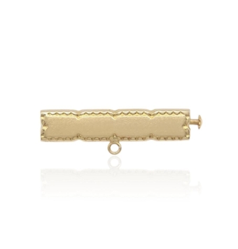 ARTICULO DE BEBE BROCHE RECTANGULAR CON ANILLA 28X6 MILIMETROS ORO AMARILLO MATIZADO 18 KILATES