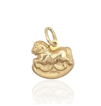 COLGANTE CABALLITO ORO AMARILLO 18 KILATES 13X15 MILÍMETROS