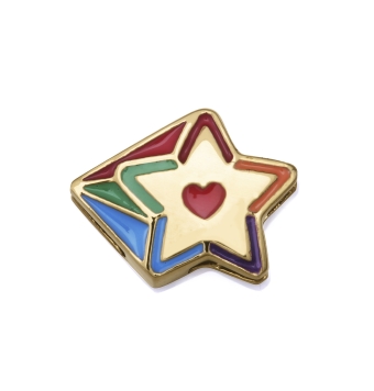 MOTIVO COLGANTE VICEROY CHIC MUJER ACERO IP DORADO DISEÑO ESTRELLA FUGAZ ESMALTE COLORES