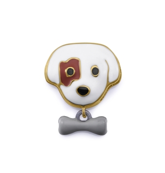 MOTIVO COLGANTE VICEROY CHIC MUJER DISEÑO DE PERRO CON HUESO ESMALTADO ACERO IP DORADO