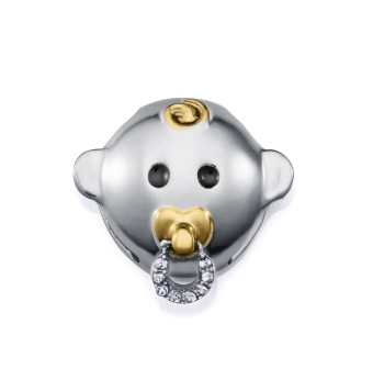 MOTIVO COLGANTE VICEROY CHIC MUJER ACERO DISEÑO BEBÉ CON UN CHUPETE IP DORADO Y CIRCONITAS BLANCAS