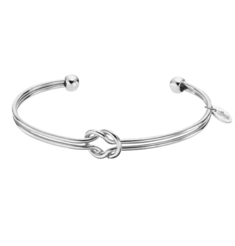 PULSERA LOTUS STYLE MUJER ACERO INOXIDABLE DOBLE CABLE RIGIDO CON NUDO CENTRAL 5 MILÍMETROS DE ANCHO