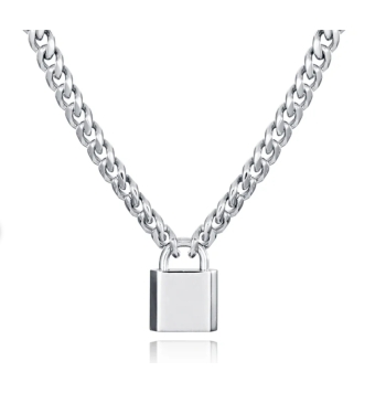 COLLAR VICEROY HOMBRE CADENA ACERO INOXIDABLE 6 MILÍMETROS CON COLGANTE CANDADO DE ACERO 23X17 MILÍMETROS LARGO DE CADENA 60 CEN