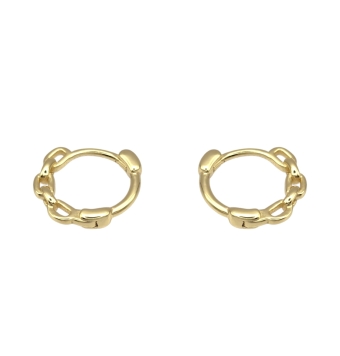 PENDIENTES ARO PLACARI MUJER PLATA DE LEY 925 CHAPADO DORADO FORMA CADENA 15X2.5 MILÍMETROS CIERRE HUGGY