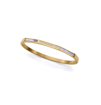 PULSERA RÍGIDA VICEROY CHIC MUJER ACERO IP DORADO Y MADRE PERLA CON CIRCONITA BLANCA DIÁMETRO 6 CENTÍMETROS