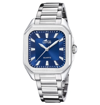 RELOJ LOTUS SQUARE SERIES MUJER 18967/5 CADENA ACERO CAJA ACERO 35X35 MILÍMETROS ESFERA AZUL