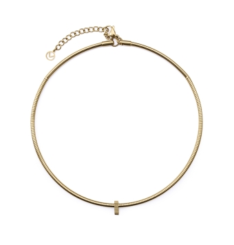 COLLAR VICEROY CHIC MUJER COLECCIÓN LAURA ESCANES ACERO IP DORADO DISEÑO TUBOGAS DETALLE PIEZA CHOKER DIÁMETRO 11.5 CENTÍMETROS