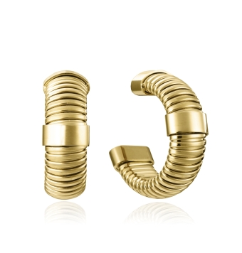 PENDIENTES VICEROY CHIC MUJER COLECCIÓN LAURA ESCANES TUBOGAS ACERO IP DORADO DIÁMETRO 2.5 CENTÍMETROS