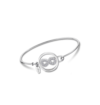 PULSERA LOTUS STYLE MILLENNIAL SEÑORA LS2014-2/5 ACERO RÍGIDA INFINITO CIRCONITAS DIÁMETRO 65 MM