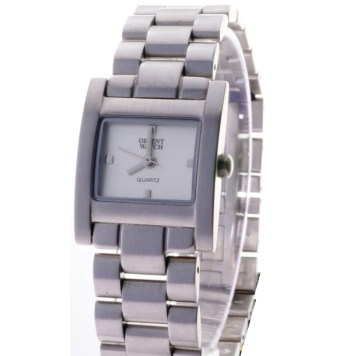 Reloj Orient Mujer Cadena acero esfera negra caja cuadrada