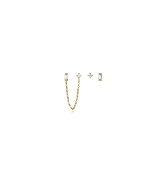 PENDIENTES VICEROY DE PLATA DE LEY  925 CHAPADO DORADO CON CIRCONITAS