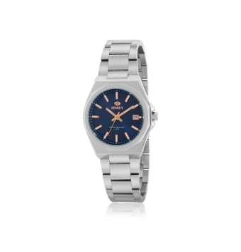 RELOJ MAREA MUJER B54242/3 CADENA ACERO CAJA METAL NICKEL FREE 34 MILÍMETROS ESFERA COLOR AZUL CON CALENDARIO