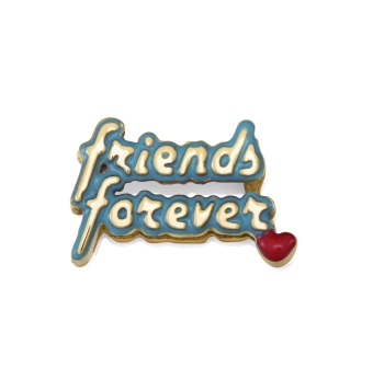 MOTIVO COLGANTE VICEROY CHIC MUJER ACERO IP DORADO DISEÑO MENSAJE "FRIENDS FOREVER" ESMALTE TONOS VERDE Y ROJO