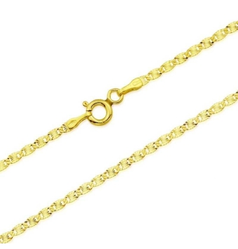 CADENA DE ORO AMARILLO 18 KILATES FANTASÍA ESLABÓN ESTAMPADO ESTRELLA ANCHO 1.4 MILÍMETROS LARGO 45 CENTÍMETROS