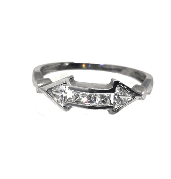 ANILLO CON CIRCONITAS DE ORO BLANCO