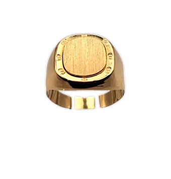 SELLO ORO AMARILLO 18 KILATES SEMIREDONDO CON DETALLE TIPO REMACHES EN EL BISEL 9X9 MILÍMETROS
