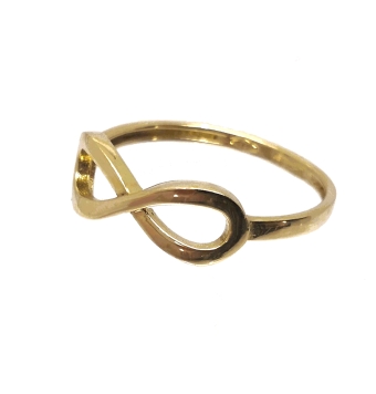 ANILLO ORO AMARILLO FORMA DE INFINITO BRILLO SIN PIEDRAS