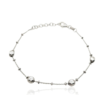 PULSERA PLACARI MUJER PLATA DE LEY 925 MOTIVOS CUADRADOS ACABADO BRILLO LARGO AJUSTABLE 17-20 CENTÍMETROS