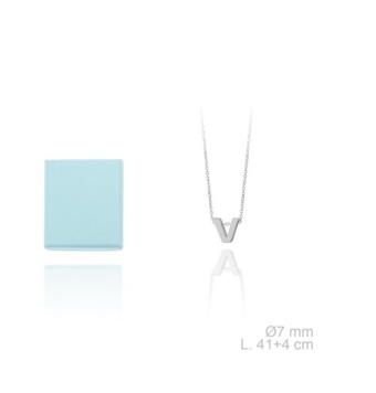 GARGANTILLA PLATA DE LEY 925 CADENA FINA CON INICIAL V 7 MILÍMETROS LARGO AJUSTABLE 41-45 CENTÍMETROS