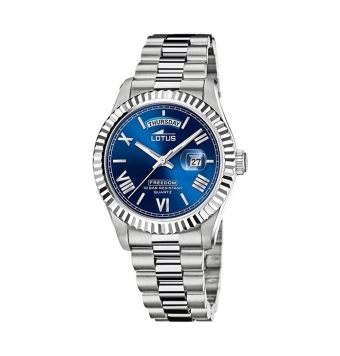 RELOJ LOTUS FREEDOM HOMBRE 18854/2 CADENA ACERO CAJA ACERO 41.5 MILÍMETROS BISEL DENTADO ESFERA COLOR AZUL CON CALENDARIO Y SEMA