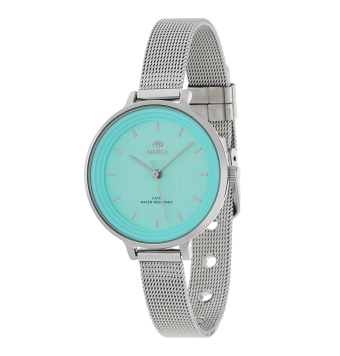 Reloj Marea mujer cadena malla acero caja metal esfera azul turquesa
