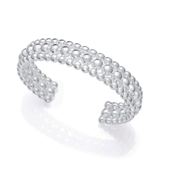 PULSERA BRAZALETE MUJER VICEROY FASHION ACERO BAÑO PLATA ANCHO 13.3 MILÍMETROS DIÁMETRO INTERNO 59 MILÍMETROS TRES FILAS BOLITAS